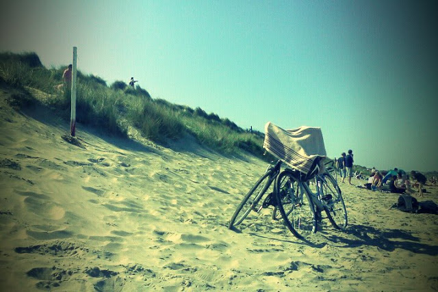 our bicycles on Portmarnock beach