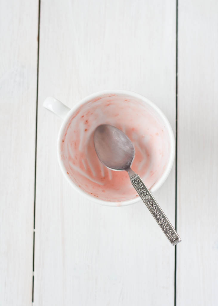 what's left after eating strawberry ice cream