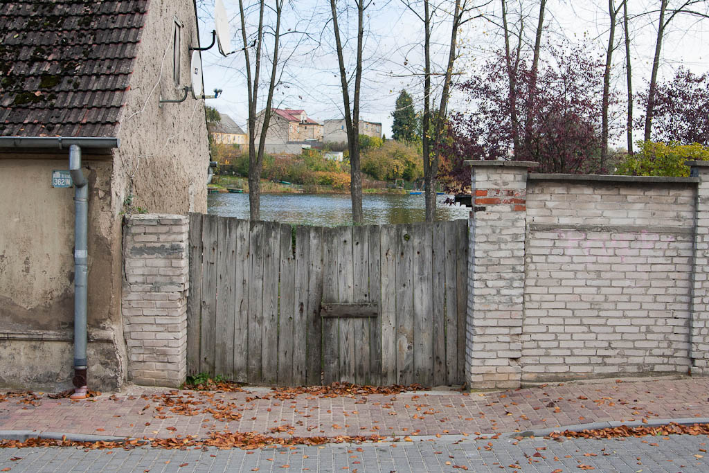 Wałcz - view over the gate into a lake