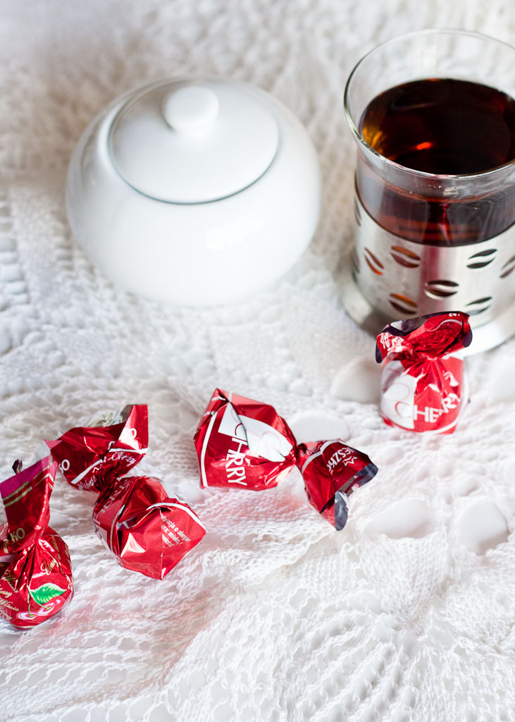 Polish sweets - cherries in chocolate