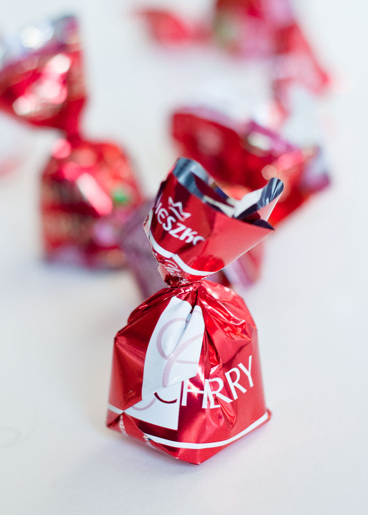 Polish sweets - cherries in chocolate