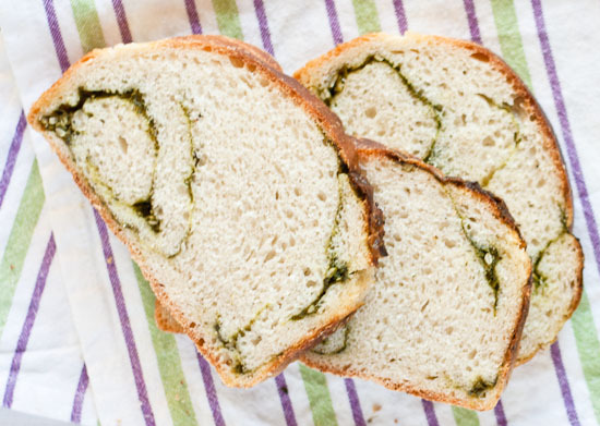 Leftover pesto bread