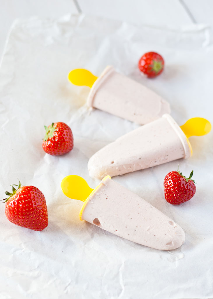 Creamy strawberry ice cream