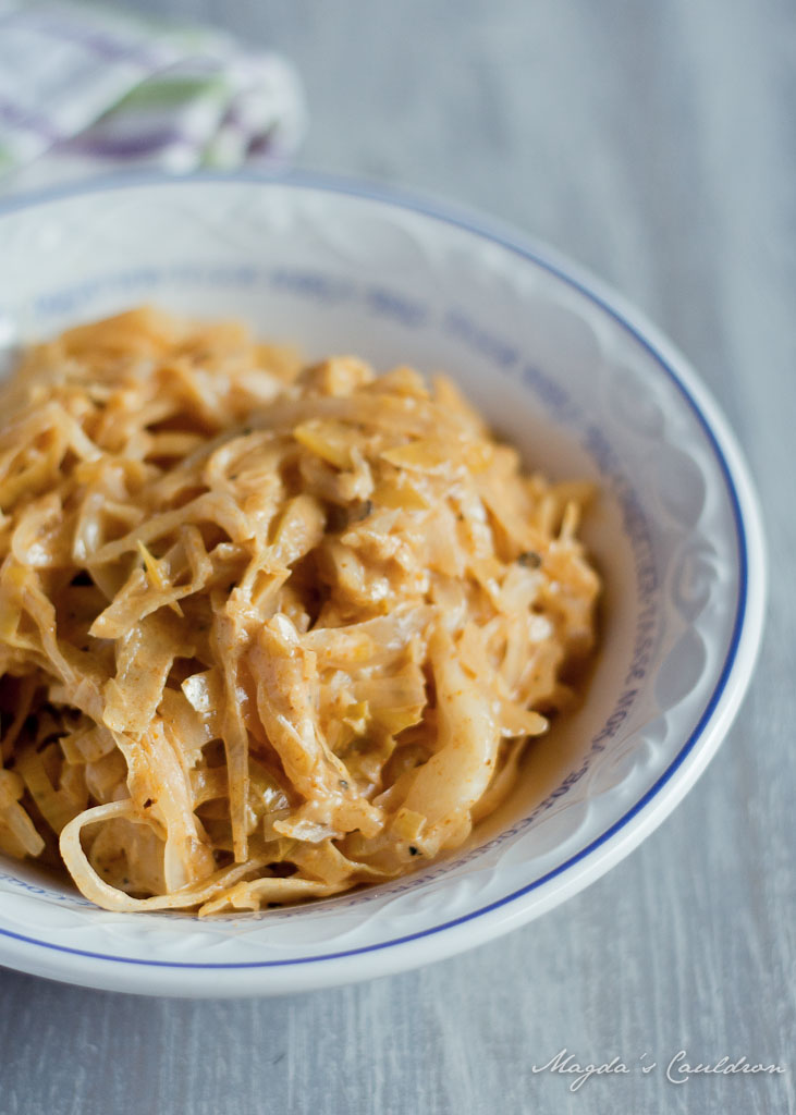 leek and cabbage with coconut milk