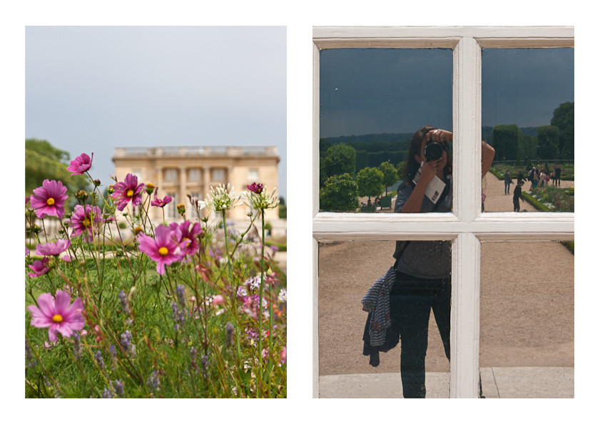 Versaille - selfie and flowers
