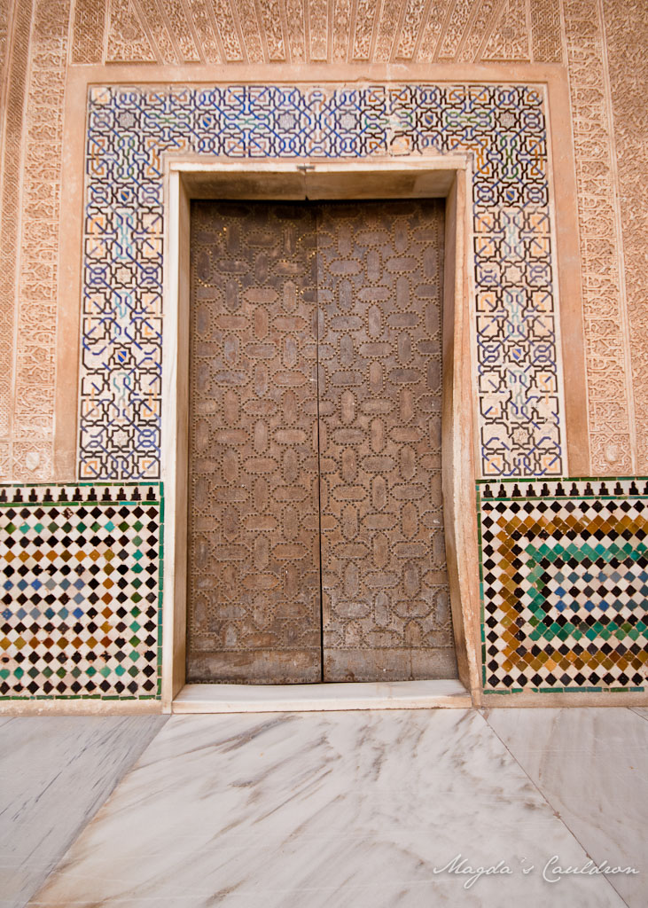 The Nasrid Palaces, Alhabra, Granada, Spain - the door